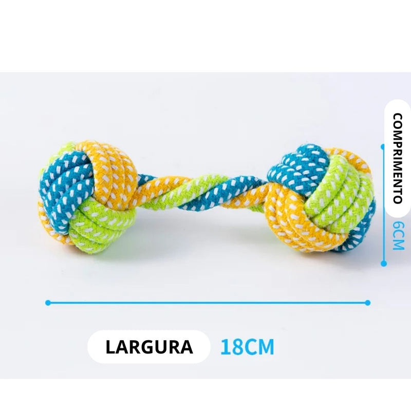 Brinquedo de corda para cachorro, fortalece musculo do pescoço e da mordida.
