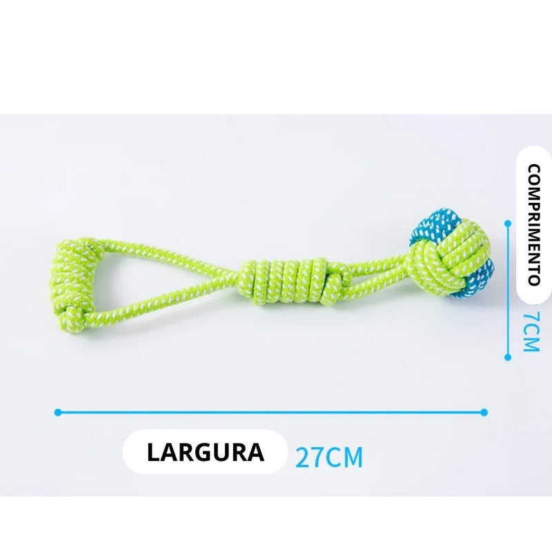 Brinquedo de corda para cachorro, fortalece musculo do pescoço e da mordida.