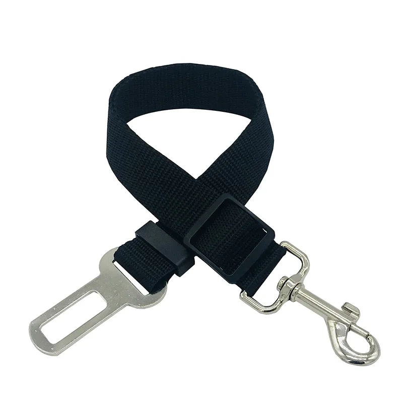 Guia com plugue de cinto de segurança para transporte de cachorro em carro.